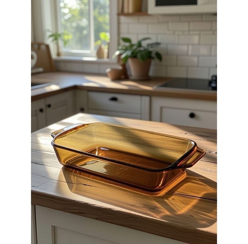 Vintage Anchor Hocking Bread Loaf Pan Amber 1 QT